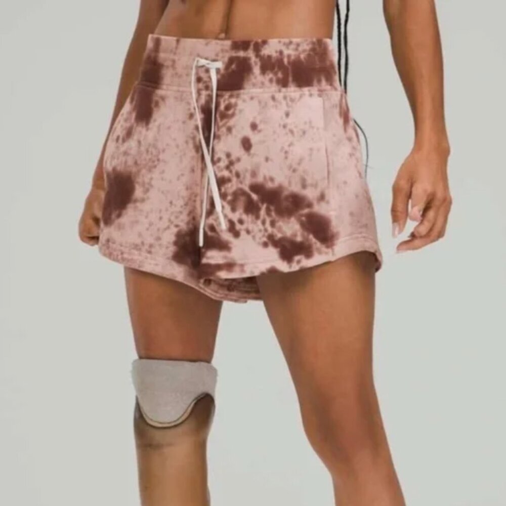 Lululemon Inner Glow High Rise Shorts in Terry Marble Tie Dye